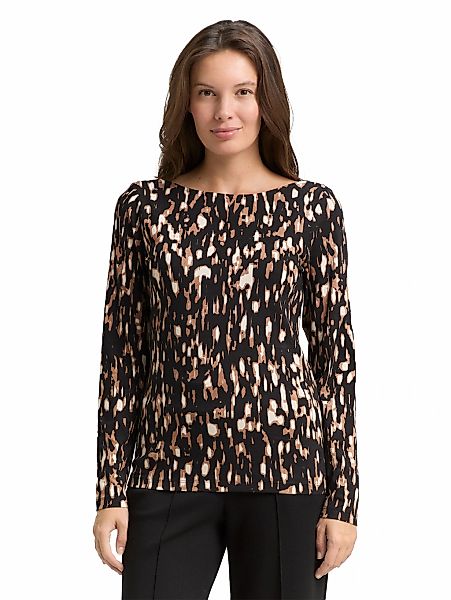 TOM TAILOR Langarmshirt mit All-Over Print günstig online kaufen