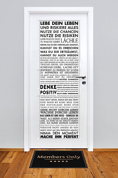 Poster Motivational - Türposter - Lebe günstig online kaufen