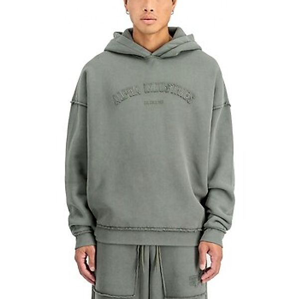 Alpha Industries  Sweatshirt Dunkelolivgrnes Sweatshirt mit offenen Kanten günstig online kaufen