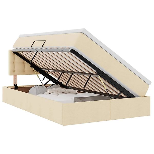 vidaXL Stauraumbett mit Matratze Creme 120 x 200 cm Holzwerkstoff 3370630 günstig online kaufen
