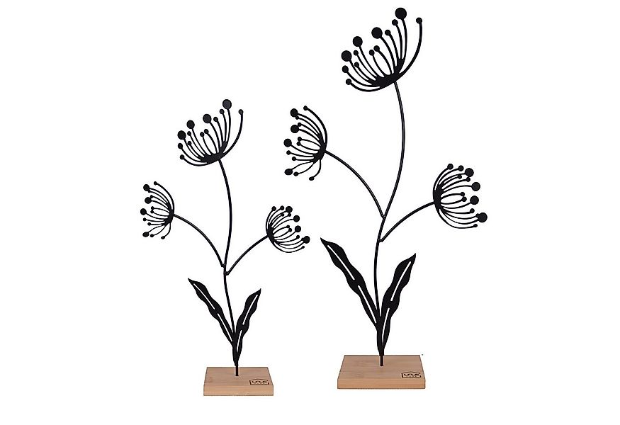 UNUS HOME Dekofigur Aufsteller Deko-Blume (2er Set, Schwarz), Blumen-Silhou günstig online kaufen