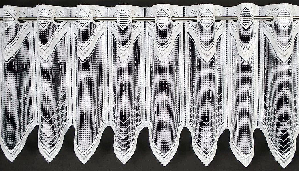 Gardinen Kranzusch Scheibengardine längs gestrichelt, Stangendurchzug, günstig online kaufen