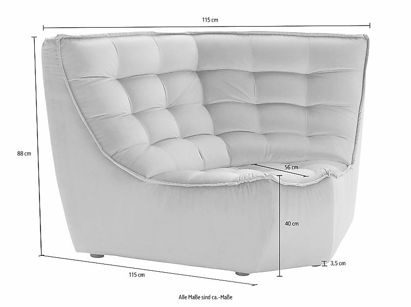 CALIA ITALIA Ecksofa "Banjo, Eckelement, tolles Design und hoher Sitzkomfor günstig online kaufen