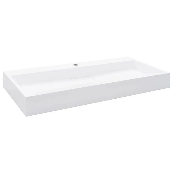 vidaXL Waschbecken 100 x 46 x 11 cm Mineralguss/Marmorguss Weiß 144066 günstig online kaufen
