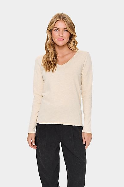 Saint Tropez Strickpullover "MilaSZ LS V-Neck Pullover" Regular fit, Viskos günstig online kaufen