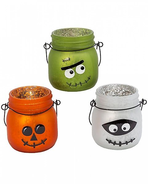 Horror-Shop Dekoobjekt Quecksilberglas Halloween Laternen Monster, günstig online kaufen