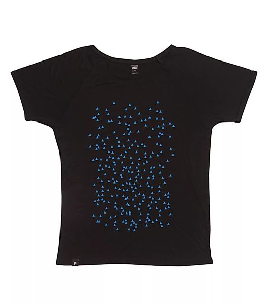 Blaue Dreiecke - Fair Gehandeltes Modal Rolled Sleeve Frauen T-shirt - Schw günstig online kaufen