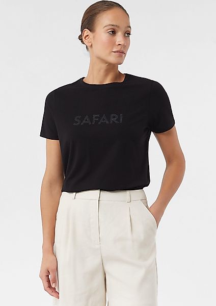 Comma Kurzarmshirt T-Shirt aus Baumwollmix mit günstig online kaufen