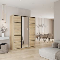 Masseno Schwebetürenschrank PINA Kleiderschrank mit Spiegel günstig online kaufen