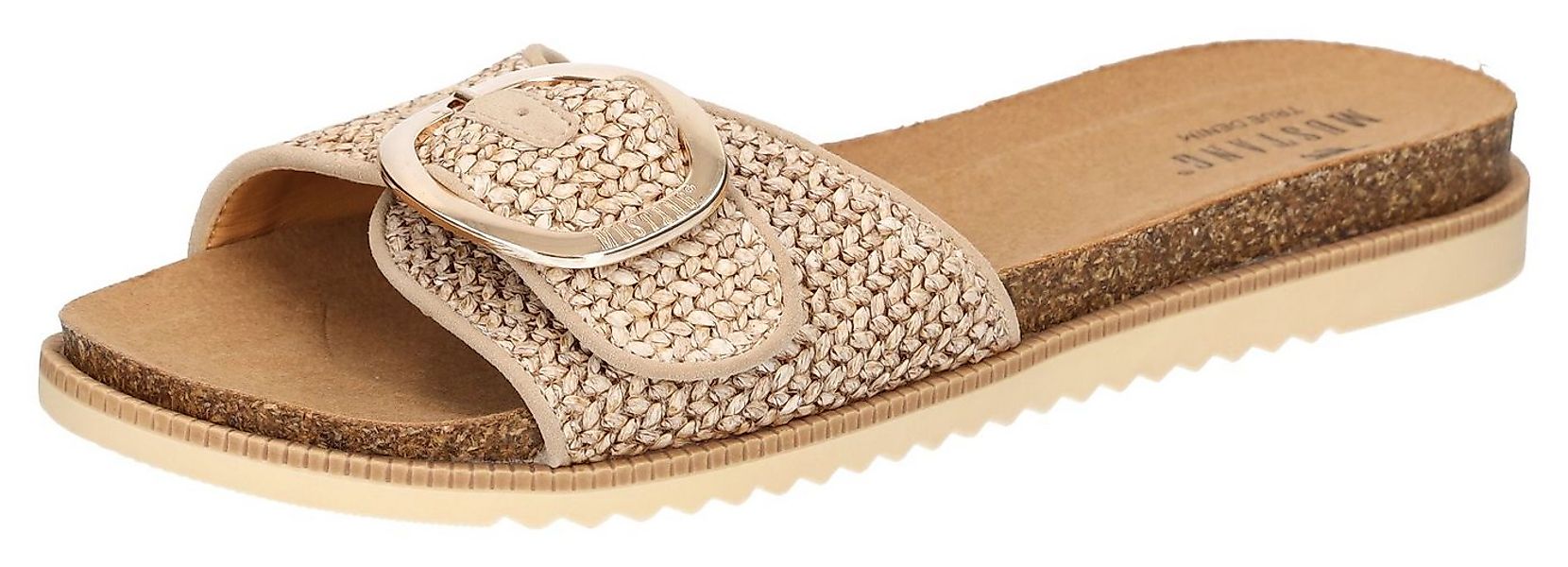 Mustang Shoes Pantolette, Flats, Sommerschuh, Sandale in Flechtoptik günstig online kaufen