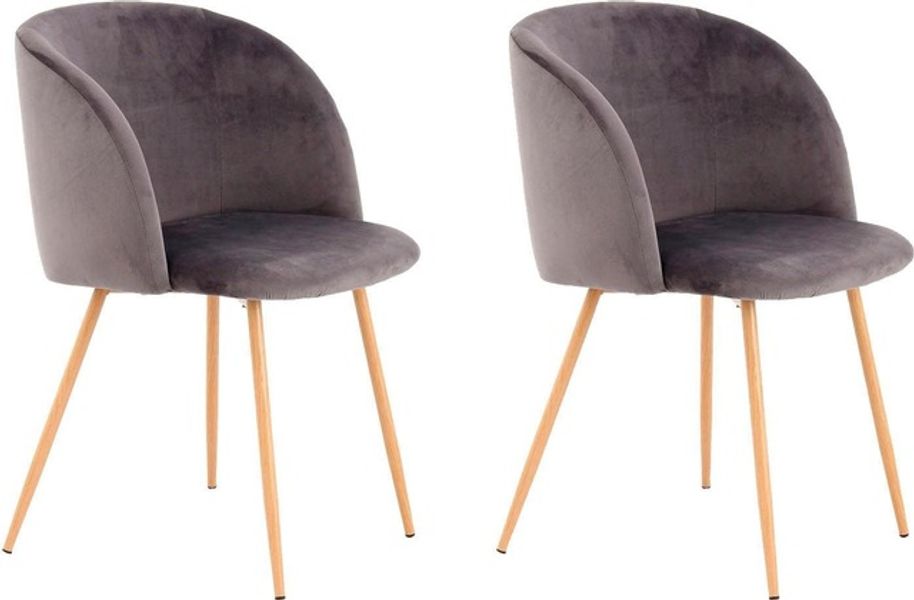 Kayoom Polsterstuhl »Stuhl Celina 110 2er-Set Grau,samtweicher Bezug in mod günstig online kaufen