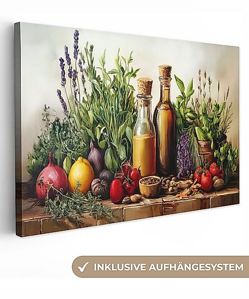 OneMillionCanvasses® Leinwandbild Stilleben - Kräuter - Gewürze - Früchte - günstig online kaufen