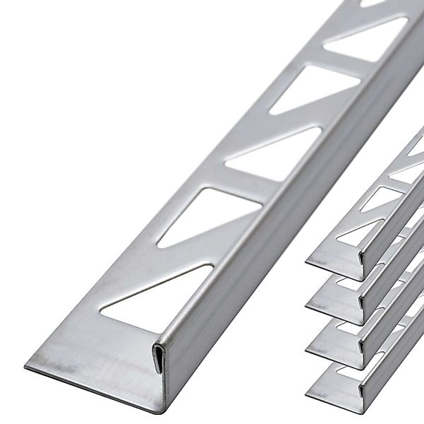 Dalsys Fliesenschiene L-Profil 5x 2,5m x 8mm Edelstahl Gebürstet Winkelprof günstig online kaufen
