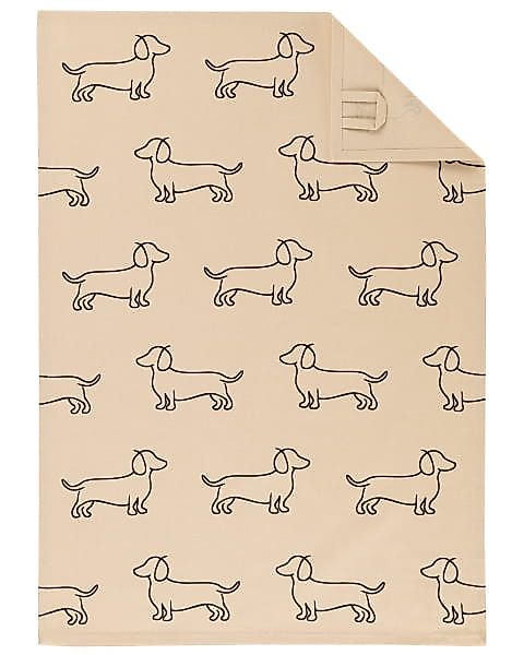 Cawö Home Geschirrtücher Cuisine WE LOVE DOGS 6246 - Farbe: schwarz/beige - günstig online kaufen
