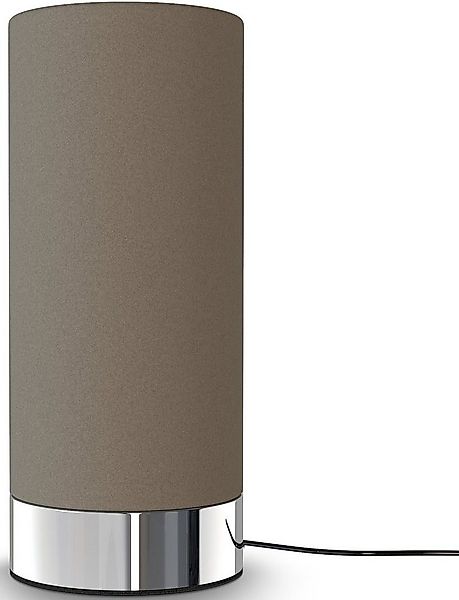 B.K.Licht Tischleuchte BK_TL1438 Tischlampe, mit Stoffschrim, Taupe, Dimmba günstig online kaufen