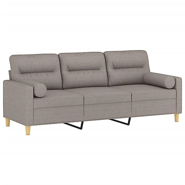 vidaXL 3-Sitzer-Sofa mit Zierkissen Taupe 180 cm Stoff 3200836 günstig online kaufen
