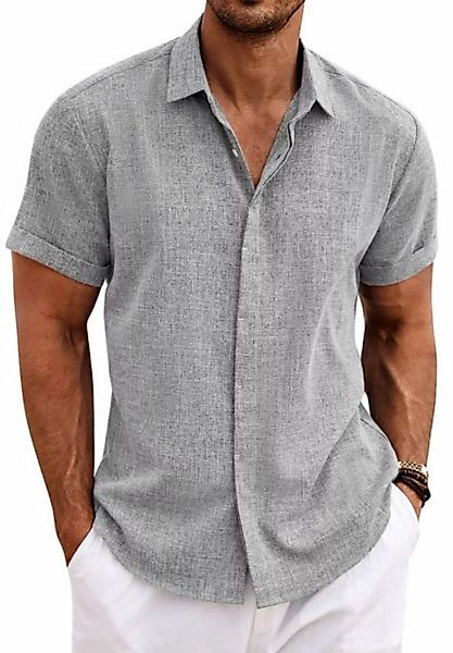 Opspring Kurzarmhemd Herren Hemd Button Down Regular Fit Freizeithemden Som günstig online kaufen