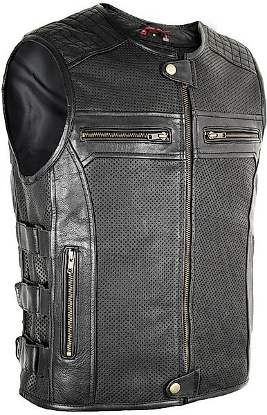 MDM Lederweste Herren Biker Lederweste Racing Bikerweste Custom Perforierte günstig online kaufen