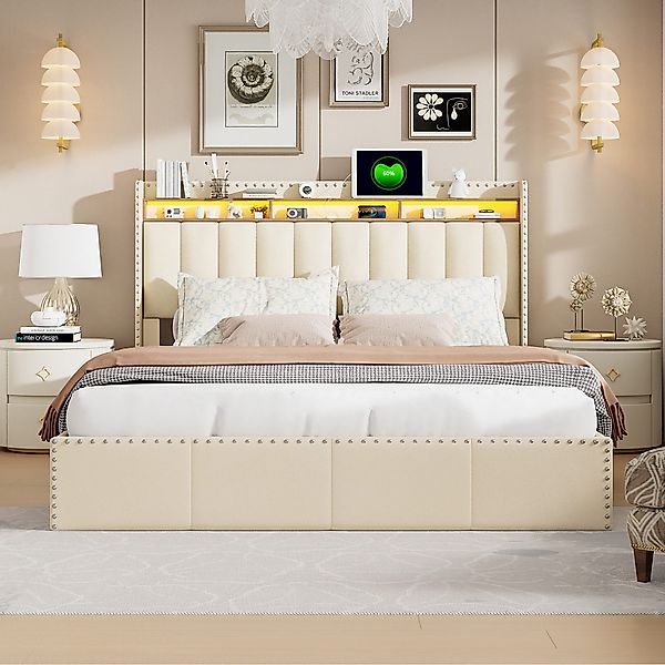 Furnishings Home Polsterbett Stauraumbett Doppelbett Jugendbett günstig online kaufen