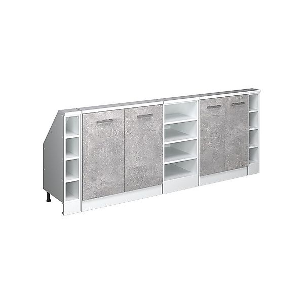 Vicco Unterschrank R-Line, Beton/Weiß, 215 cm günstig online kaufen
