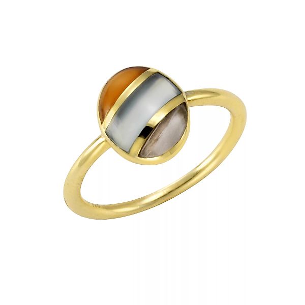 Vivance Fingerring "925/- Silber vergoldet echte Steine" günstig online kaufen