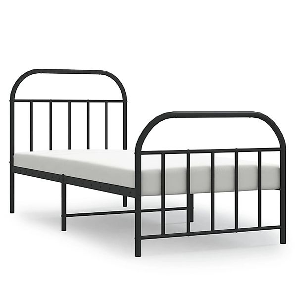 vidaXL Bettgestell mit Kopf- und Fußteil Metall Schwarz 80x200 cm 353644 günstig online kaufen