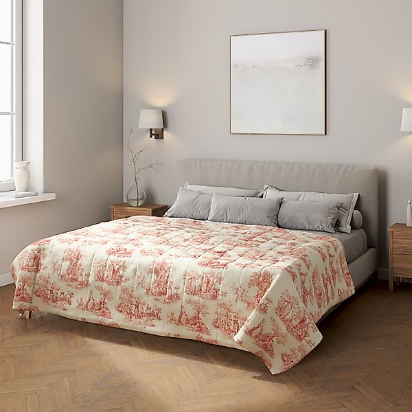 Tagesdecke mit Streifen-Steppung, creme- rot, Avinon (132-15) günstig online kaufen