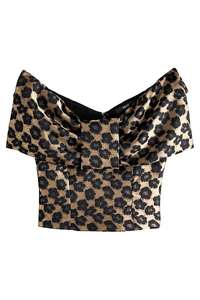 Next Kurzarmbluse Bardot-Oberteil aus Satin mit 3D-Schleife (1-tlg) günstig online kaufen