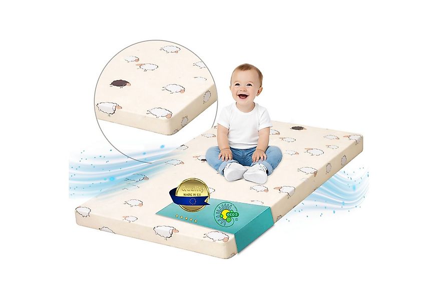 Kindermatratze Babymatratze mit Baumwollbezug, waschbar & rollbar–Allergike günstig online kaufen