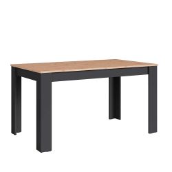 Zweifarbiger Küchentisch in Wildeiche Holzoptik Anthrazit günstig online kaufen