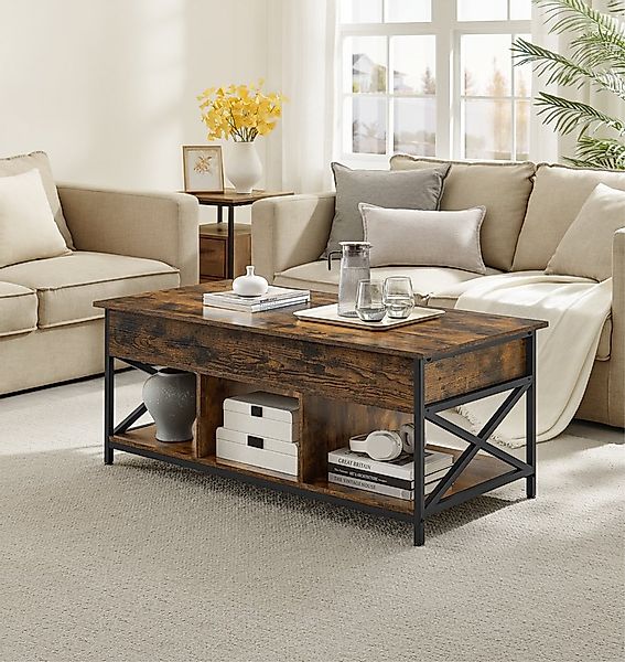 VASAGLE Couchtisch, höhenverstellbar, versteckter Stauraum, 60 x 100/120 x günstig online kaufen