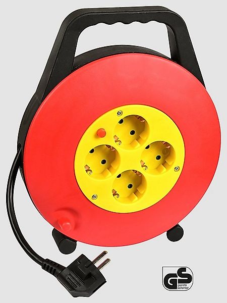 HEITECH 10m Kabelbox Kabeltrommel mit 4 Schuko Steckplätze Verlängerungskab günstig online kaufen