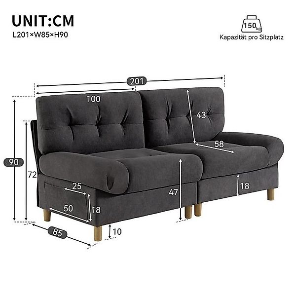 Odikalo Loungesofa Polstersofa Wolkenform Teddystoff Sitzkissen Rückenlehne günstig online kaufen
