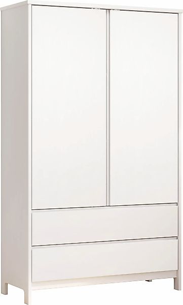 Home affaire Kleiderschrank "Aarhus" 1 Stk. tlg. Weißer, griffloser Massivh günstig online kaufen