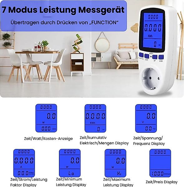 BlingBin Energiekostenmessgerät Stromzähler für Steckdose mit günstig online kaufen