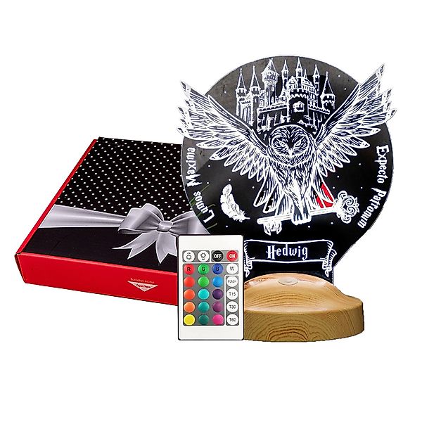 Geschenkelampe LED Nachttischlampe Hedwig Harry Potter günstig online kaufen