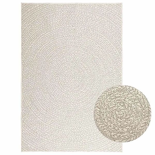 vidaXL Teppich ZIZUR Creme 120x170 cm Jute-Optik Indoor und Outdoor 4010377 günstig online kaufen