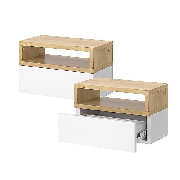 Vicco Nachtschrank Urbano, Goldkraft Eiche/Weiß, 45 günstig online kaufen