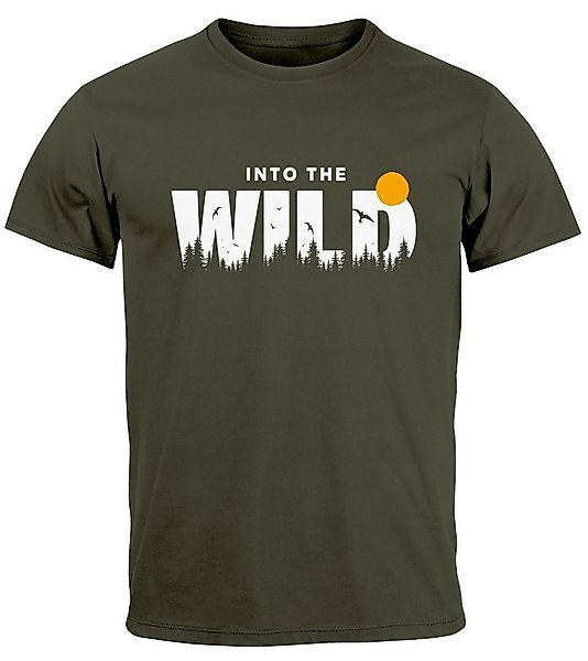 Neverless Print-Shirt Herren T-Shirt Brustprint Bedruckt Into the Wild Schr günstig online kaufen