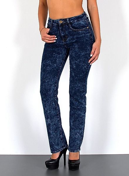 ESRA Straight-Jeans High Waist Damen Jeans Straight Leg Hose Stretch gerade günstig online kaufen