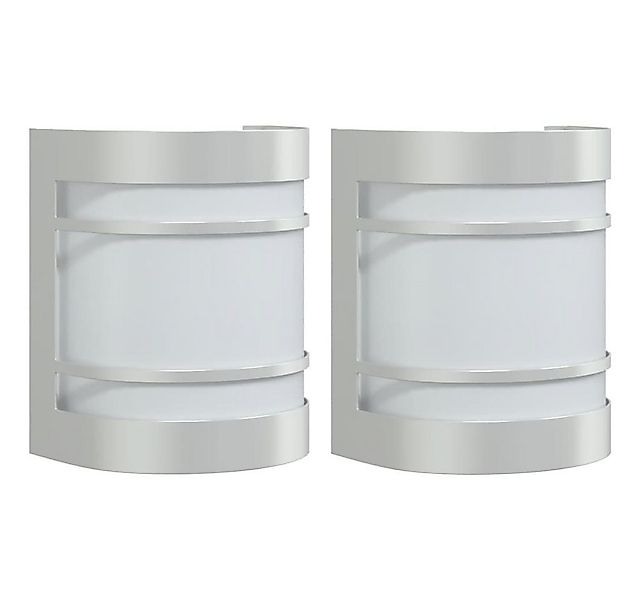 vidaXL Außen-Wandleuchte Außenwandleuchten 2 Stk. Silbern Edelstahl günstig online kaufen