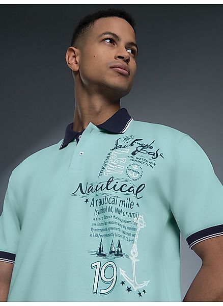 Trigema Poloshirt TRIGEMA Poloshirt mit maritimem Printmotiv (1-tlg) günstig online kaufen