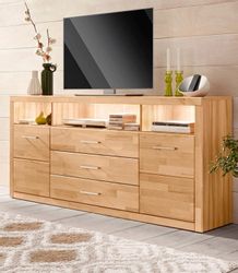 Home affaire Sideboard "Ribe,180cm breit, Fronten Massivholz,7 Fächer" Holz günstig online kaufen