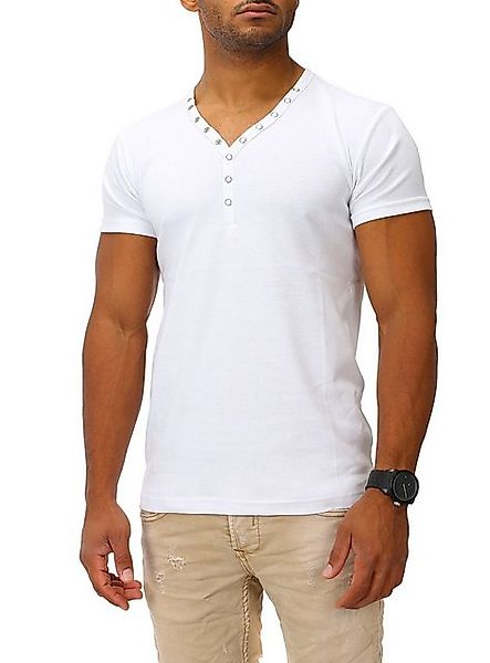 Joe Franks T-Shirt SMALL BUTTON in stylischem Slim Fit, Kurzarm Druckknopf günstig online kaufen