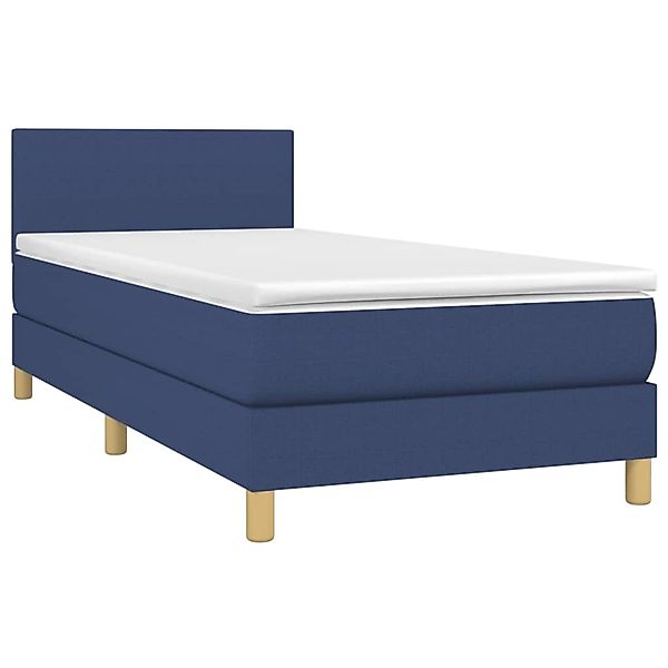 vidaXL Boxspringbett mit Matratze & LED Blau 80x200 cm Stoff 3133515 günstig online kaufen