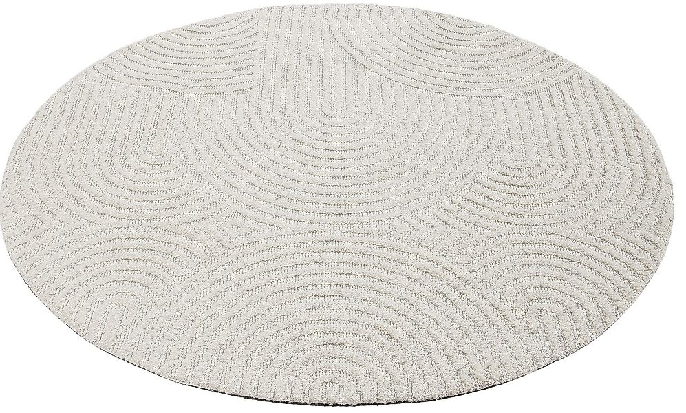 carpetfine Teppich »Holly Zen 1«, rund, 12 mm Höhe, Hoch-Tief-Effekt, geome günstig online kaufen