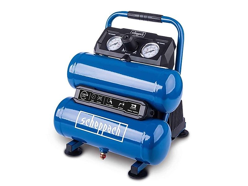 Scheppach Kompressor HC10-Twin, 750 W, max. 8 bar, 7.5 l, Set, Ölfrei und d günstig online kaufen