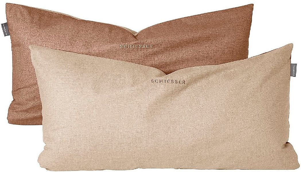 Schiesser Kissenhüllen Doubleface aus weicher Baumwolle mit edlem Melangeef günstig online kaufen