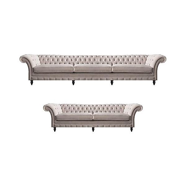 JVmoebel Chesterfield-Sofa Luxus Sofa Dreisitze mit Zweisitzer Couch Polste günstig online kaufen