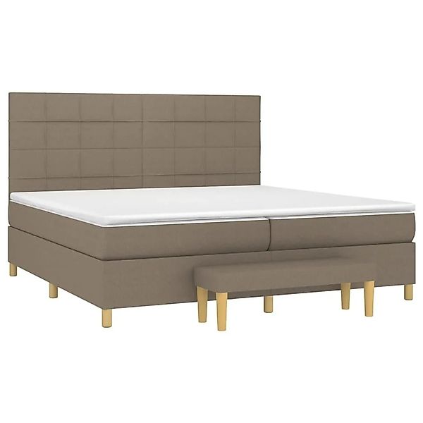 vidaXL Boxspringbett mit Matratze Taupe 200x200 cm Stoff 3137185 günstig online kaufen